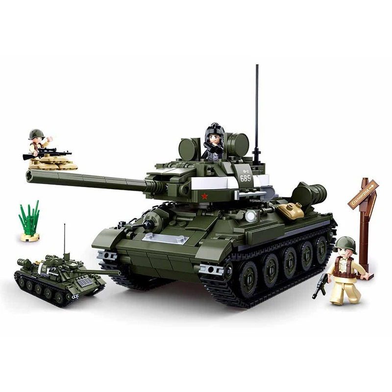 

687PCS WW2 World War Armored Military T34/85 Tanks Set Building Blocks Compatible legoingly City Educational toys for children