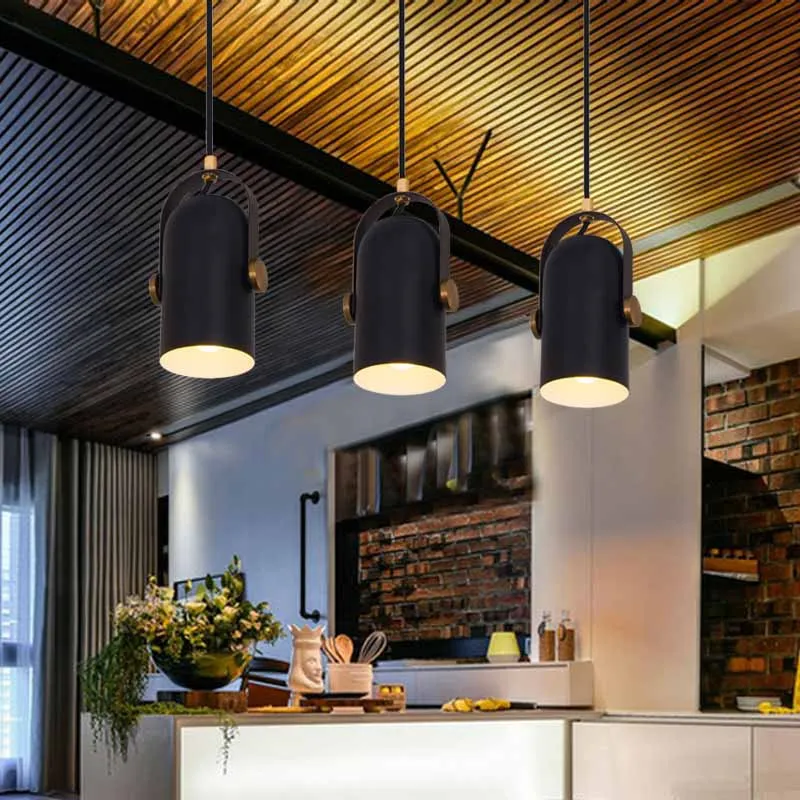 Современный светодиодный подвесной светильник Промышленный Лофт женский магазин одежды потолочные прожекторы скандинавский черный прикроватный подвесной светильник для спальни