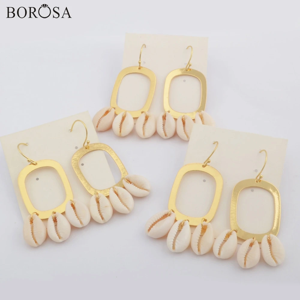 BOROSA 5/10 пар Новая коллекция Золотая цветная слеза три натуральный Каури в виде