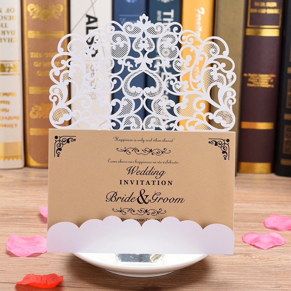  Laser Cut Invitationslace Invites for Wedding Engagement Birthday Baby Shower Party GraduationSquar - 33039769536