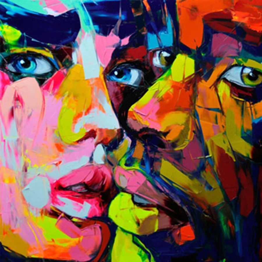 Superb Artista Pintado A Mano De Alta Calidad Cara Pintura Al óleo De Retrato Abstracto Sobre Lienzo Cuchillo Hecho A Mano Aceite De Cara De Pintura Oil Painting Paintings On Canvasoil Painting On Canvas