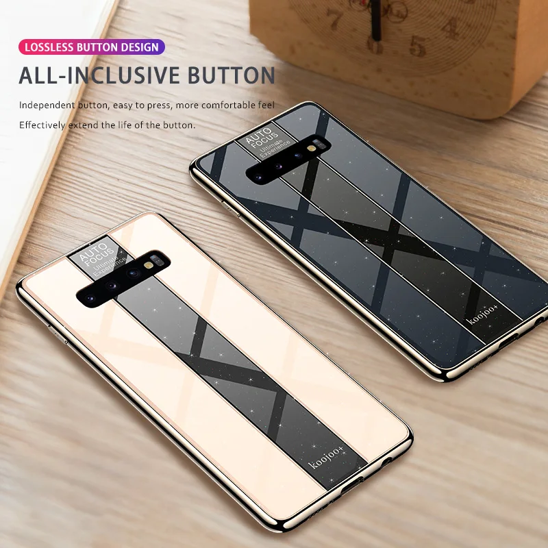 

GKK Case For Samsung Galaxy S10 S10+ S10e Case Plexiglass Mirror Tempered Glass Frame Hard Shockproof Back Cover Coque Fundas