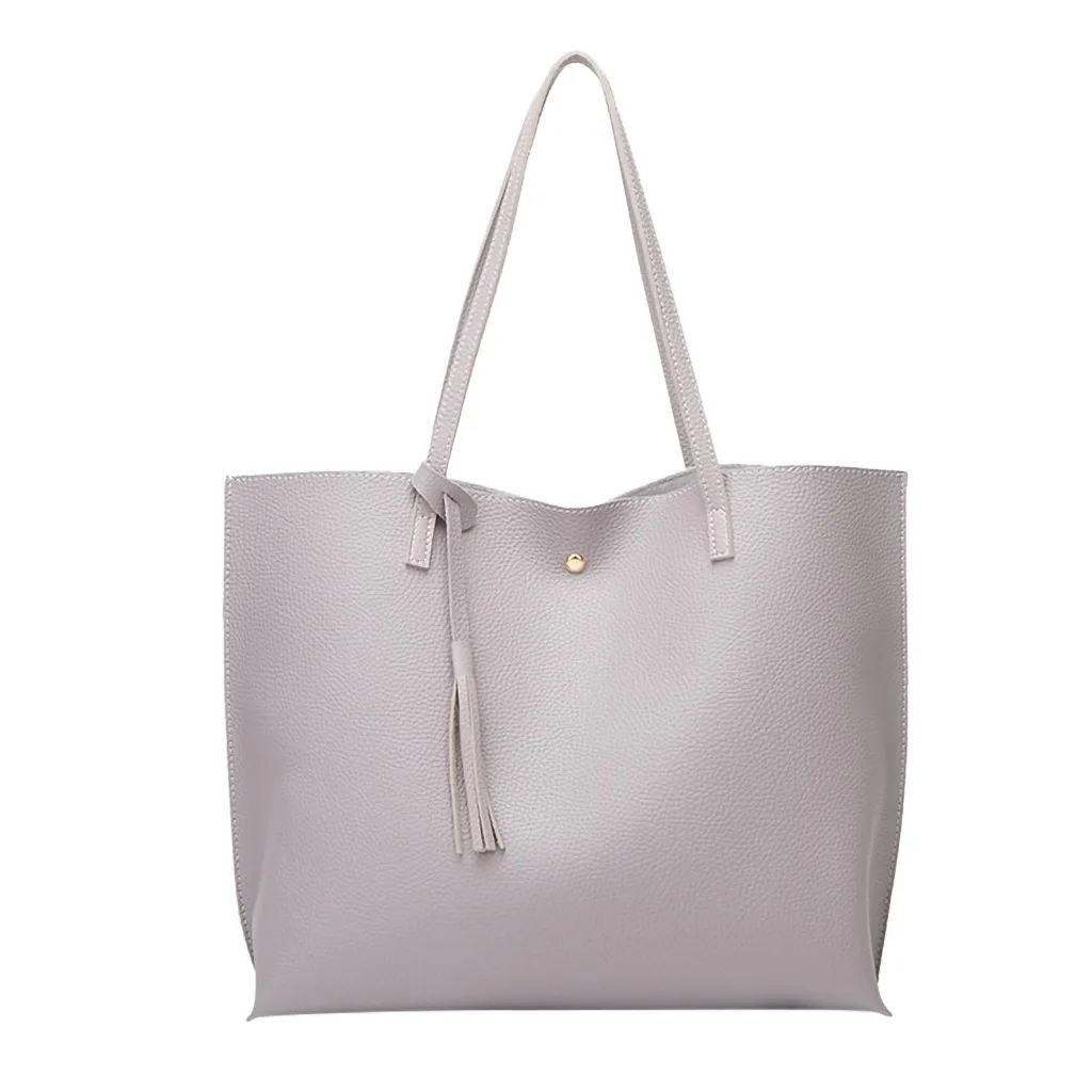 Элегантная женская сумка на плечо с кисточками, модная однотонная классическая сумка с бахромой, Большая вместительная сумка для покупок, сумка-тоут, сумки