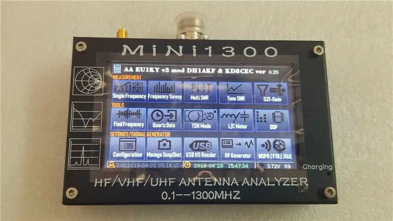 Новое обновление Mini1300 4,3 дюйма 0,1-1300 МГц HF/VHF/UHF антенный анализатор емкостный сенсорный экран