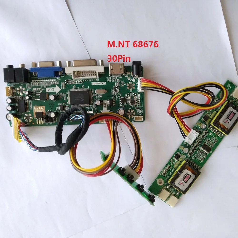 Комплект для M190MWW1-401 VGA DVI панель экрана HDMI драйвер 19 "M. NT68676 DIY LVDS 4 лампы 30pin 1440X900 плата контроллера