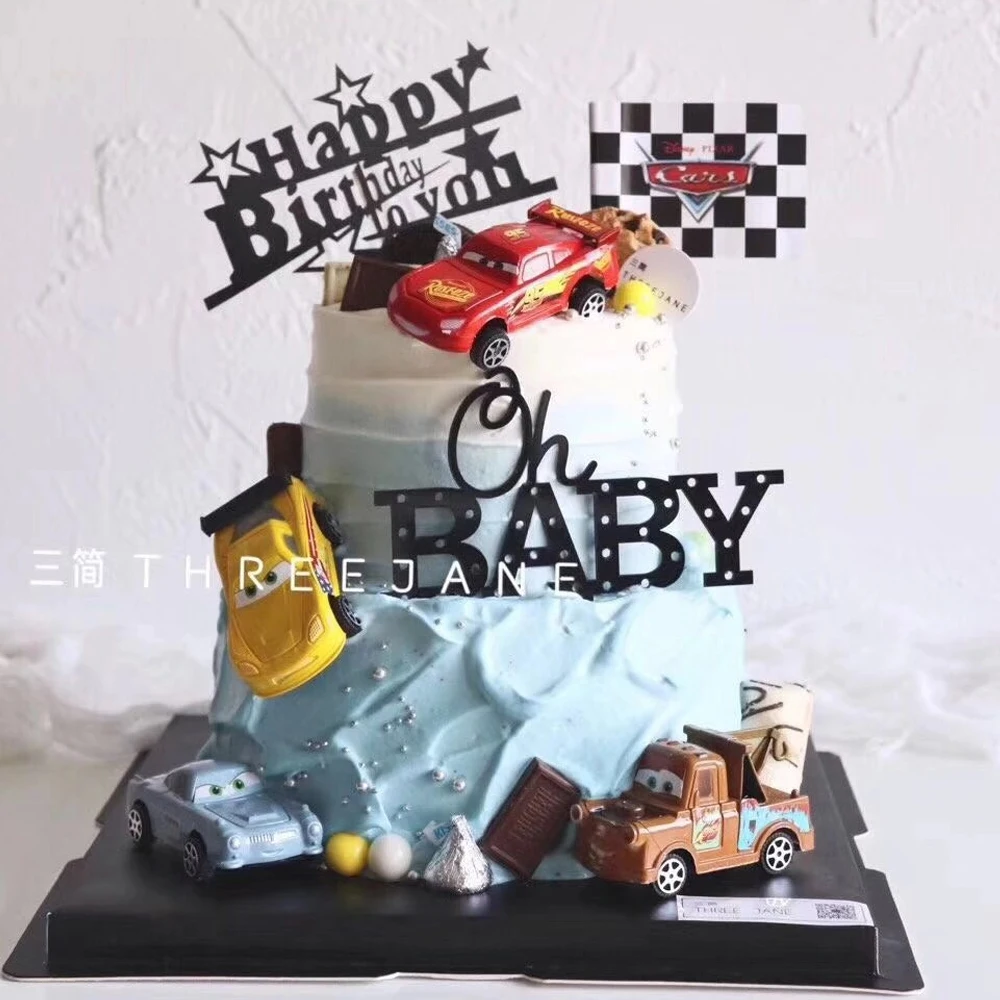 

Cars Cake Decorations Toppers Cupcake Decorations Set of 4 Cars,Kids Boy Birthday Gift Toy Cake Toppers