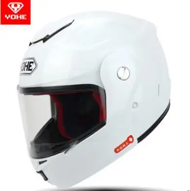 Новинка года Yohe анфас Moto rcycle шлем yh-973 открытым лицом Moto rbike шлемы Moto рыцарь undrape Шлемы Черный объектива - Цвет: White