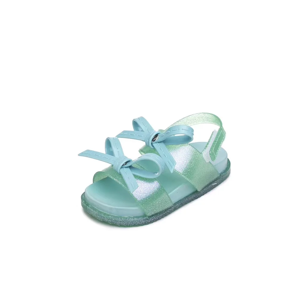 Mini Melissa/ г. Космические сандалии прозрачные сандалии для девочек босоножки для девочки принцессы с бантом детская пляжная обувь Нескользящая детская мини Melissa Baby