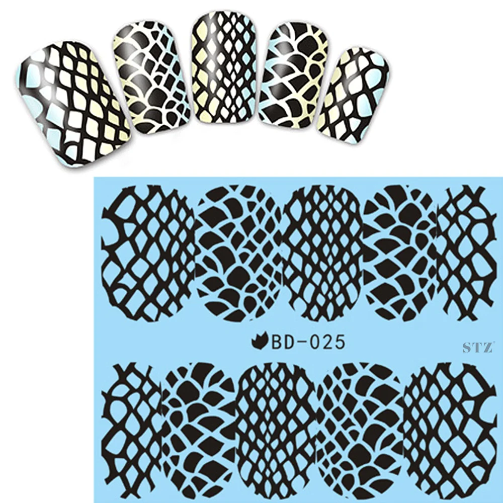 12 видов конструкций/лот Переводные картинки для Ногтей Горячая серия переводные наклейки для ногтей художественные наклейки Белый Черный Ретро Полное покрытие наклейки для ногтей набор BD25-36