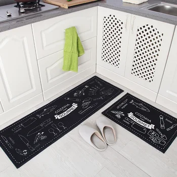 

Cordial Shining 2Pcs Kitchen mats anti-skid strip water washable Mats hall home bedroom bedside mat bath mat