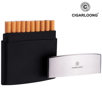 

cigarloong Mini Ultrathin Stainless Steel and ABS Cigar Cigarette Case Box Holds 10 Cigarettes CC-00622
