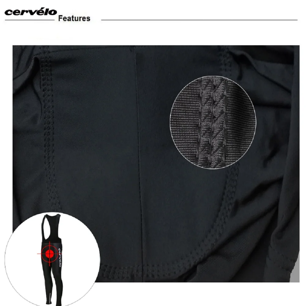Reflective Winter Cycling Pants Men Thermal Fleece Mountain Bike Pants Winter Bicycle Bib Tights 9D Gel Pad Cycling Trousers