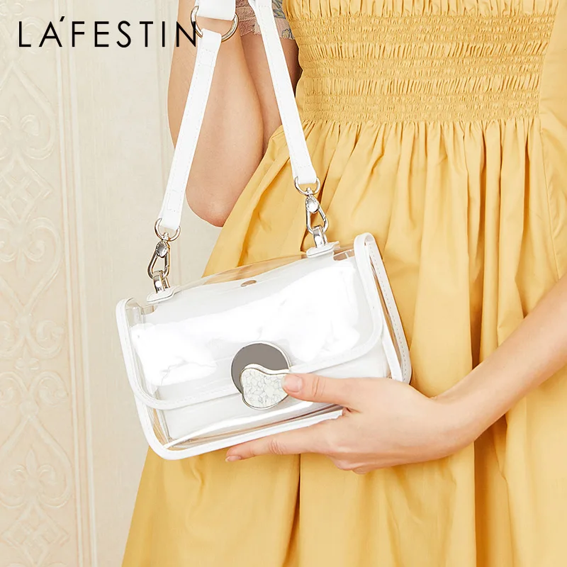 

La Festin 2019 new simple jelly bag fashion shoulder Messenger bags women transparent bag