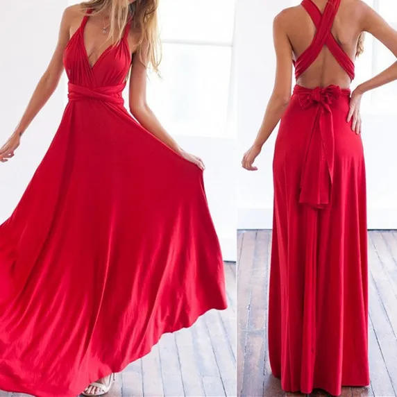 Sexy Women Multiway Wrap Convertible Boho Maxi Club Red Dress Bandage Long Dress Party Bridesmaids Infinity Robe Longue Femme white dress Dresses