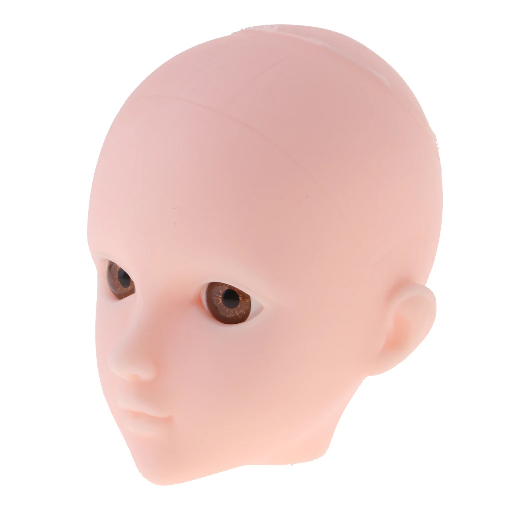 Beautiful Female Brown Eyes No Makeup Head for 1/6 BJD OB Doll DIY Making Body Parts Doll Head Accessories