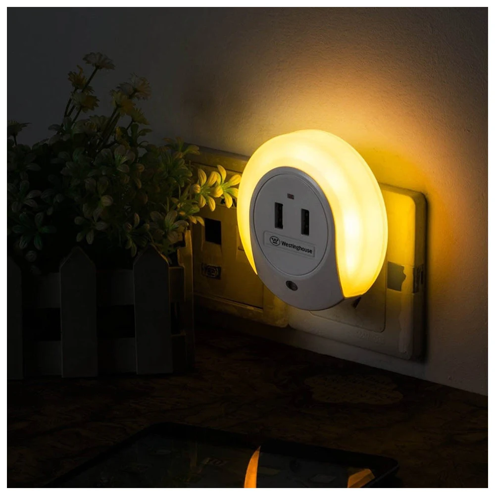 

2pcs LED Night Light whit Dusk-Dawn Sensor USB 2.1 Amp Fast Charger
