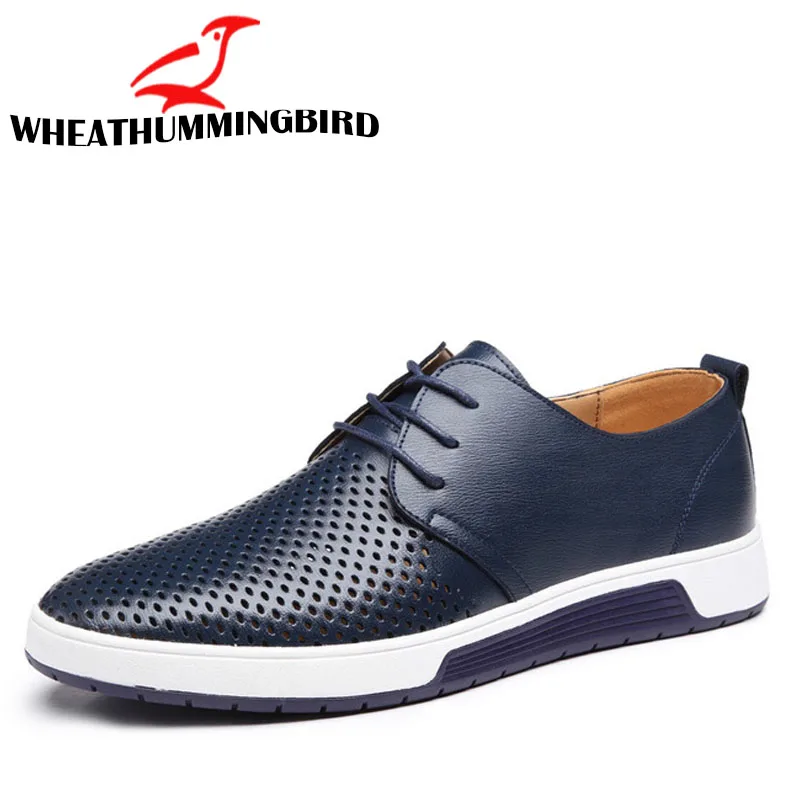 Мужские лоферы; дышащая обувь на плоской подошве для вождения; новые брендовые модные мужские кроссовки; повседневная обувь на плоской подошве; спортивная обувь; LM-0808 - Цвет: lace up Breath bule