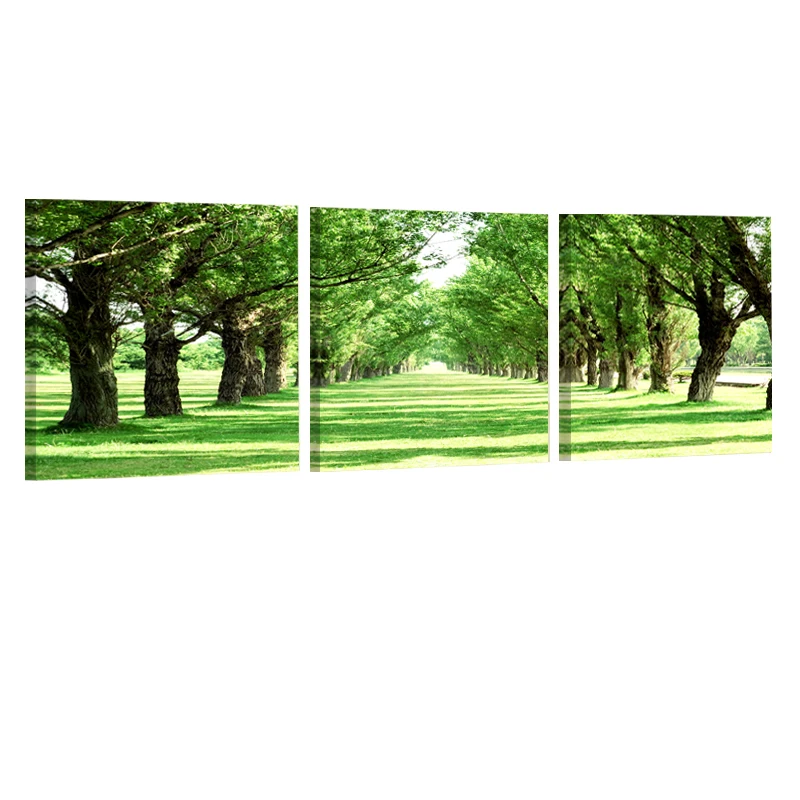 

City Landscape Roadside Green Trees Bedroom Wall Pictures Canvas Wall Art Canvas Print Modern Home Poster Decoration PaintingF11