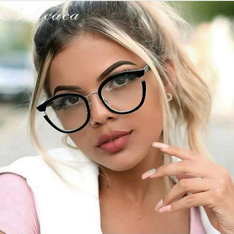 

Bellcaca Optical Round Spectacles Women Fashion Prescription Transparent Glasses Clear Lens Eyewear Protective Eyeglasses BC829