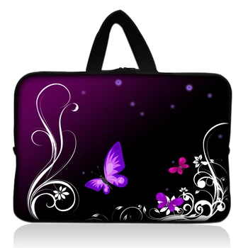 

Purple Butterfly Hot Design Sleeve Case Bag Cover +Handle For 7" inch Barnes & Noble NOOK Tablet PC & Samsung Galaxy Tab 2