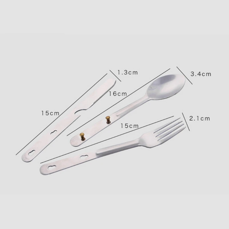 3 piezas acampar utensilios vajilla Portable cuchara tenedor cuchillo Picnic utensilios conjuntos