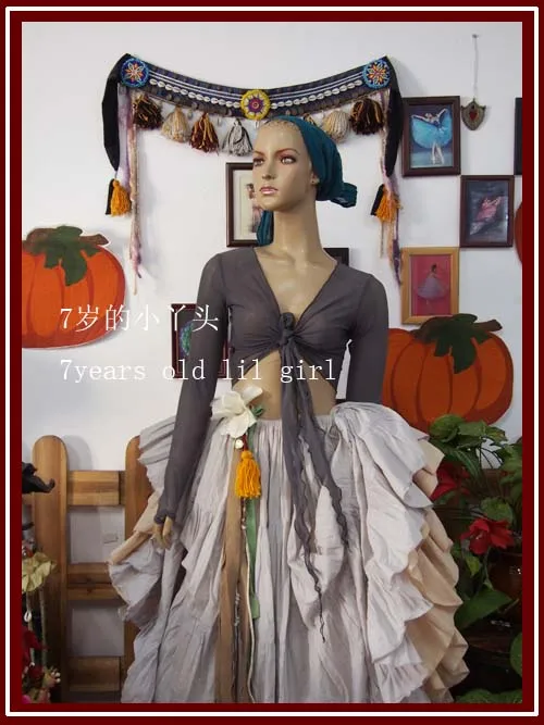 

Transparent thin belly danc Long sleeve top CG93