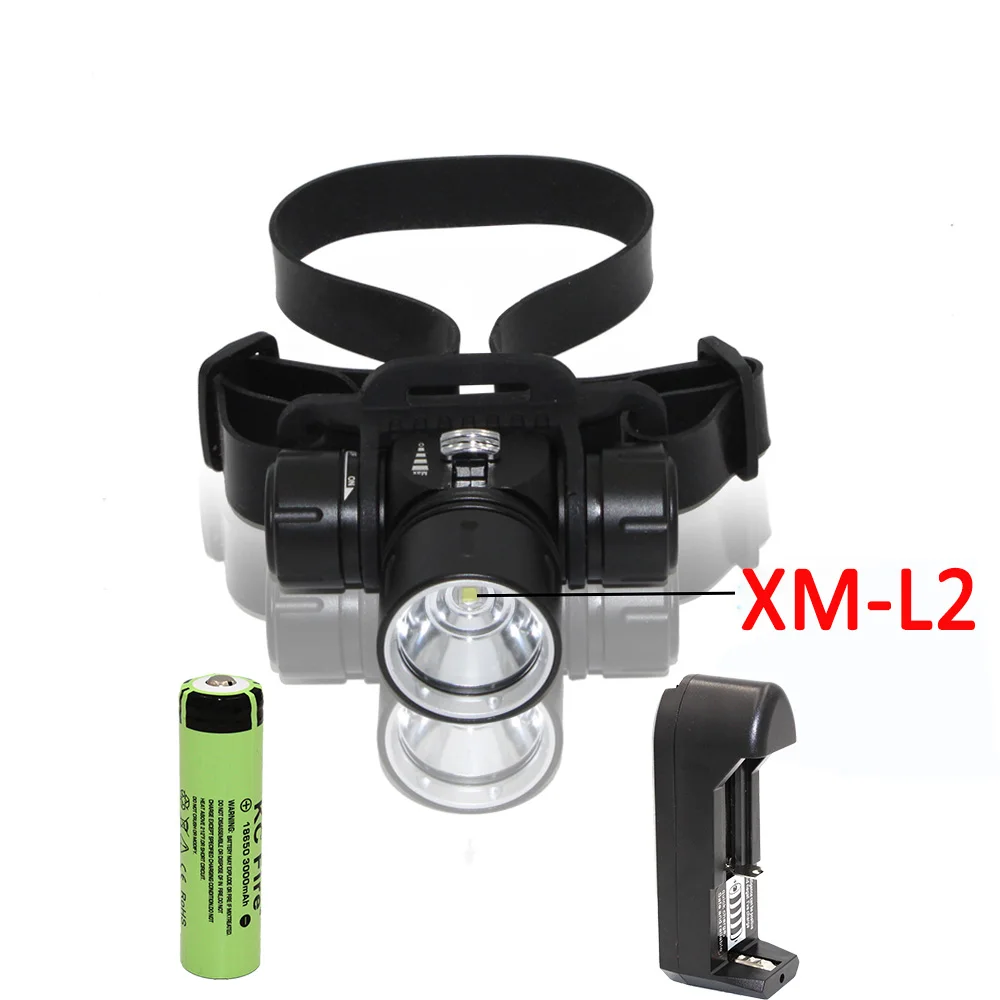 Linterna frontal submarinismo para submarinismo, XM L2 LED impermeable