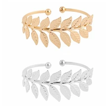 Oly2u 2017 New Fashion Open Leaf Bracelet Bangles for Women Wedding Jewelry Gift -G062