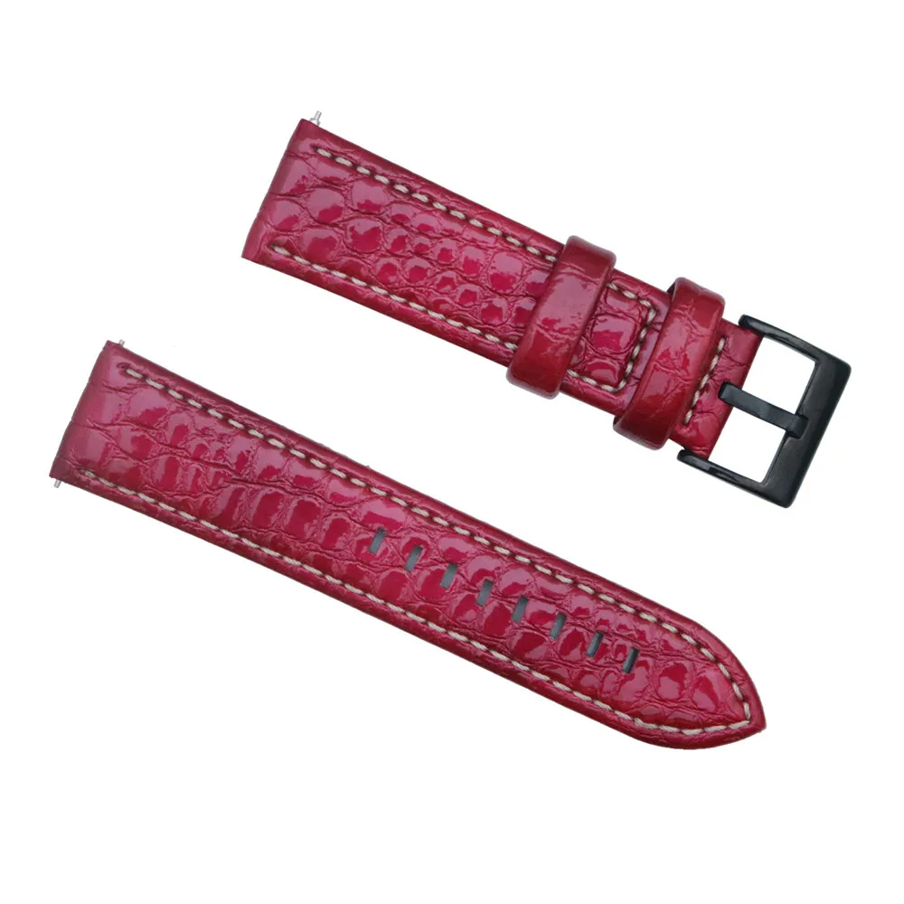 

New Luxury Leather Band Bracelet Watch Band For Samsung Gear Sport Nov.8 Crocodile pattern leather strap with bright face