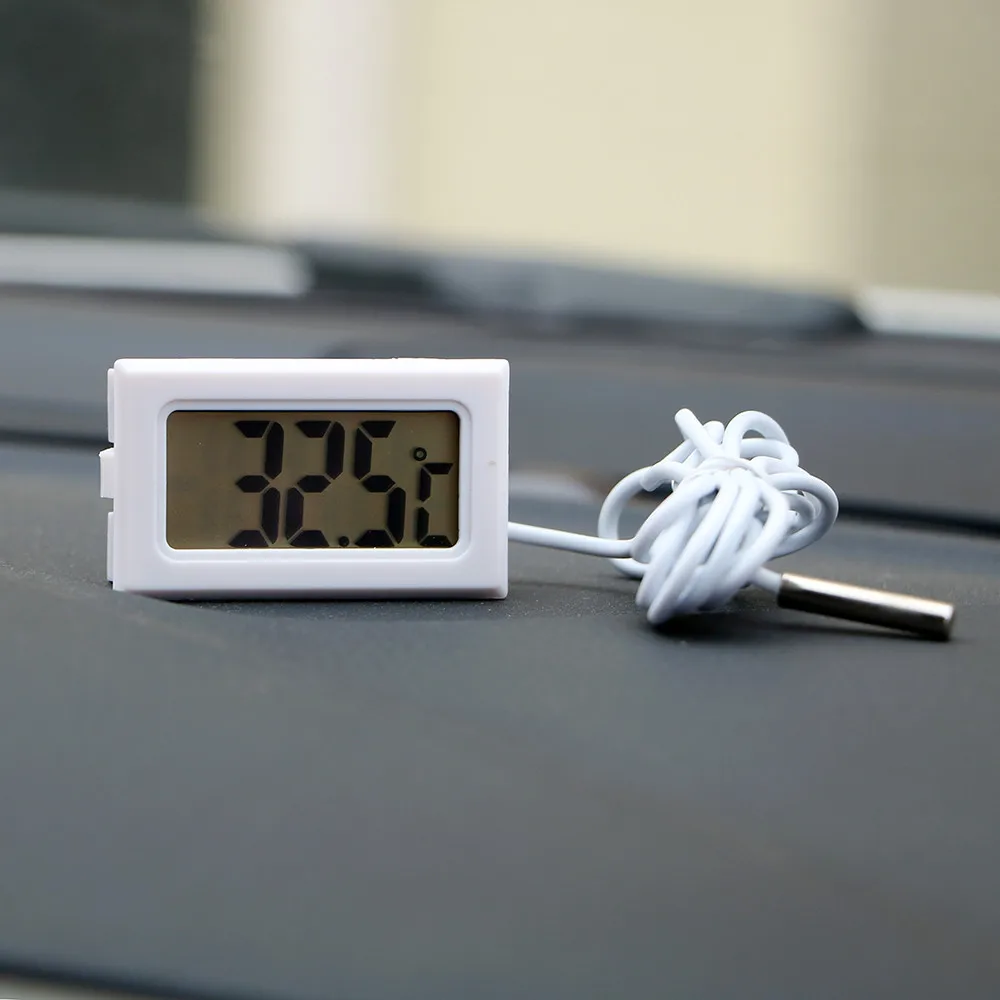 FORAUTO Мини ЖК-цифровой автомобильный термометр, измеритель температуры, часы, Автомобильные украшения для аквариума, холодильника, автостайлинг