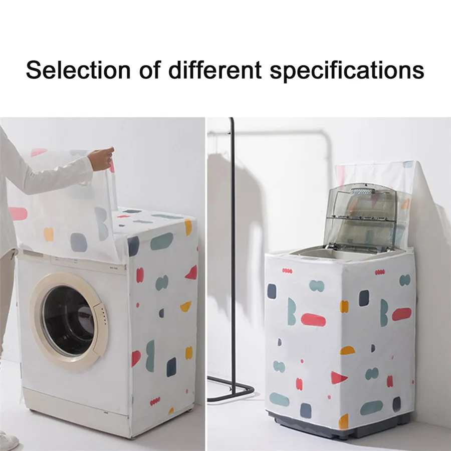

3 Patterns Floral Geometry Printing Washer Cover Sunscreen Cover Dryer Bathroom Washing Machine Waterproof Dust-proof