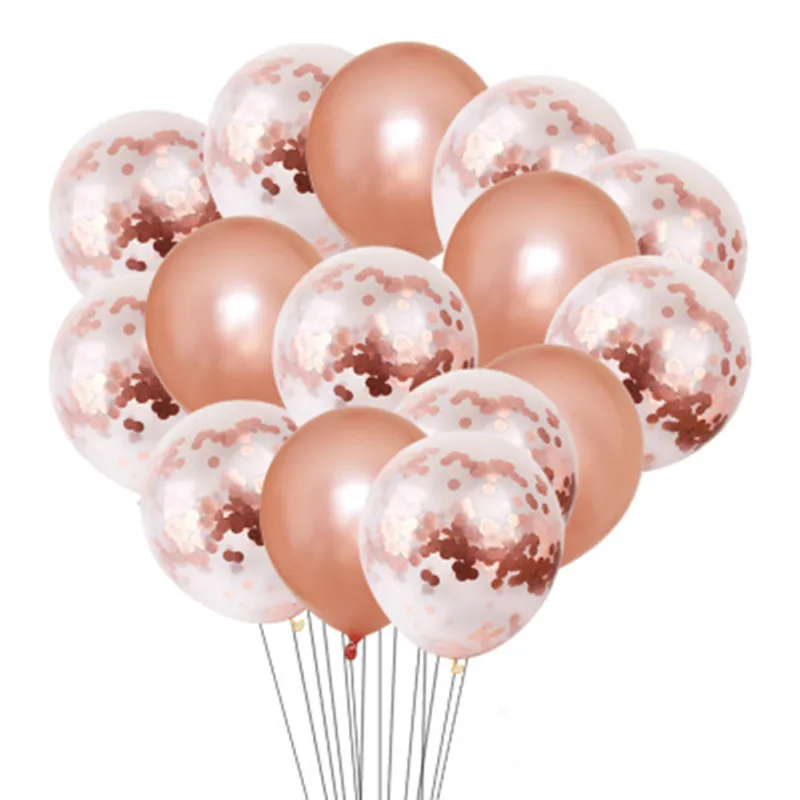 

20pcs Rose Gold Mixed Confetti Balloons Wedding Birthday Table Decoration Baby Shower Boy Girl Christening Bachelorette Party