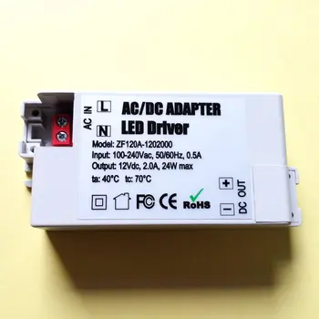 

200PCS/LOT DC12V2A 24W Mini Ultra-thin Compact size LED Drive power supply AC/DC Adapter