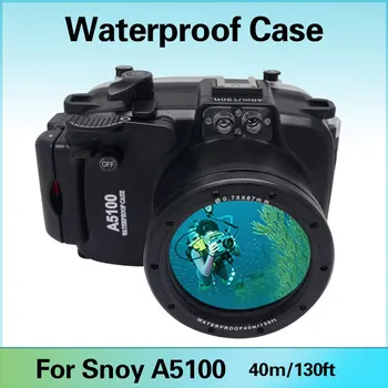 

Mcoplus 40M/130ft Waterproof Diving Case for Sony A5100(16-50mm) with Accurate Alarm Buzzer Equipment And 1/4 tripod connector