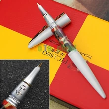 PICASSO 988 WORLD PEACE WHITE HOODED F NIB FOUNTAIN PEN WITH ORIGINAL BOX