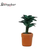 Dongzhur миниатюрный кукольный домик мини зеленые листья в горшке миниатюры для кукольного домика 1:12 аксессуары ручной работы DIY столовые приборы Фастфуд игрушки