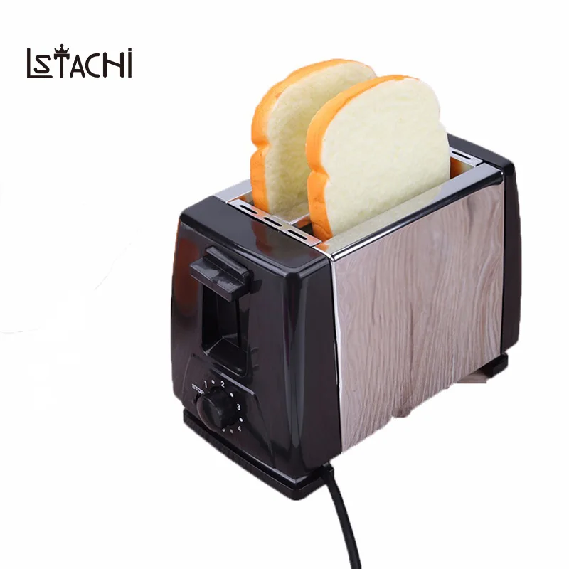 

LSTACHi Stainless Steel Bread Toaster 220V 750W 2Slices 5 Files Automatic Toast Cooking Tool EU Plug Sandwich Maker Breakfast