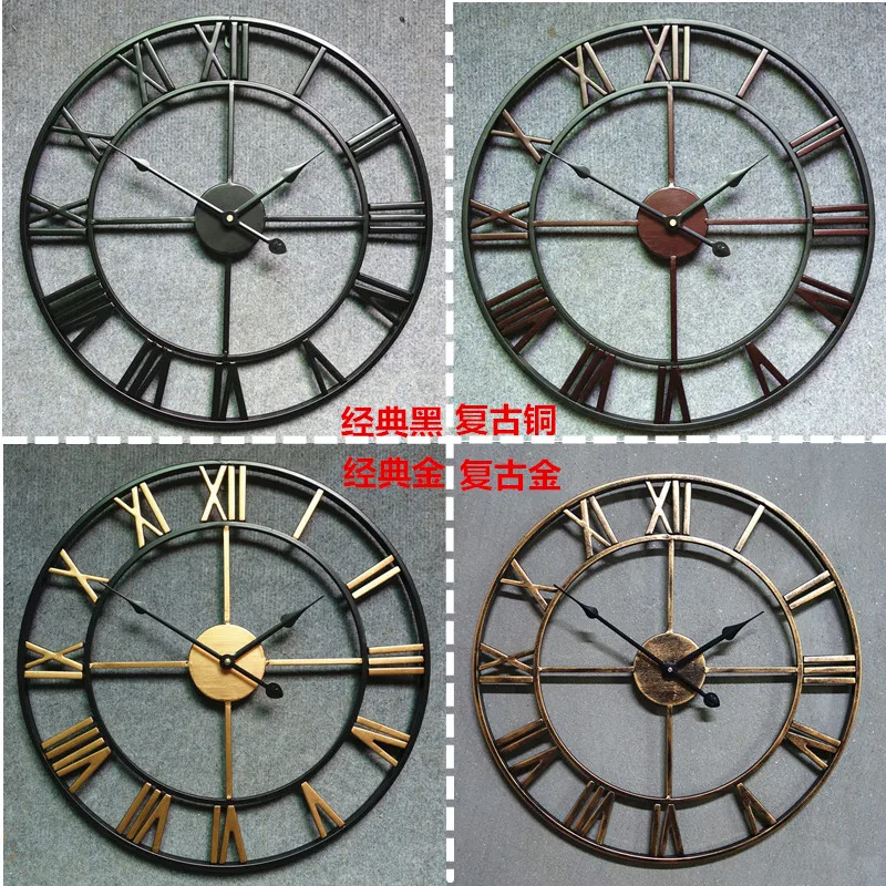 2019 hecho a mano gran tamaño 3D Retro rústico decorativo de lujo arte grande engranaje de madera Vintage gran reloj de pared en la pared para regalo