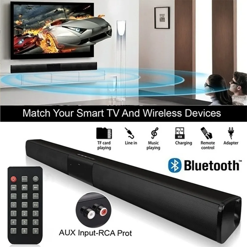 Усовершенствованная Беспроводная Bluetooth звуковая панель BS28B 20 Вт стерео объемный
