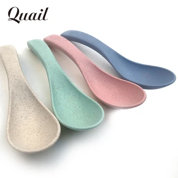 

Quail 4pcs a Lot Creative Household Straw Soup Spoon Eco-Friendly Healthy Rice Spoon Kids Tableware Home Kitchen Tools