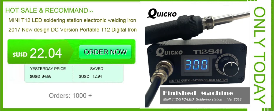 QUICKO новая OLED T12 цифровая паяльная станция Утюг регулятор температуры 108 ВТ с вилкой ЕС T12 907 ручка Бессвинцовая станция