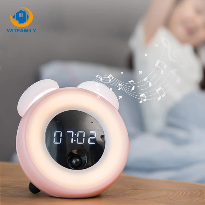 

Modern LED Digital Alarm Clock Human Body Induction Clocks with Luminous Snooze function watch Cute Chargeable Kids Alarm Clock