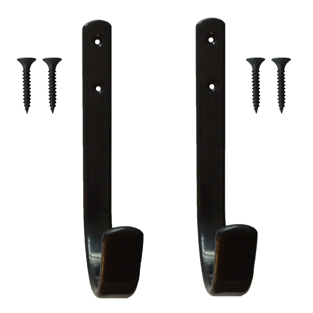 (Two pieces / set)Black Gun Hook Rack with Hot dipped Soft PVC black