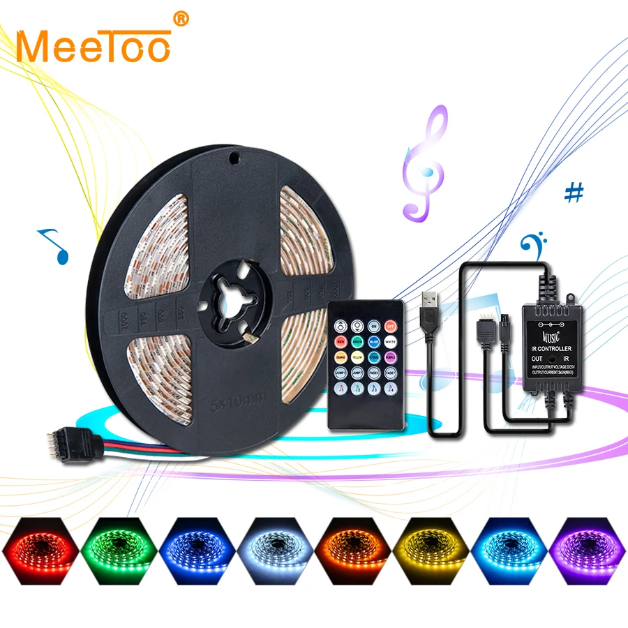 Светодиодная лента RGB светильник 5050 неоновый 5 в USB Диодная цветная подсветка ТВ
