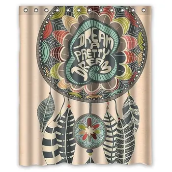 

SKCASE Custom shower curtain 60x72 inch Hipster Feather Quotes dream catcher