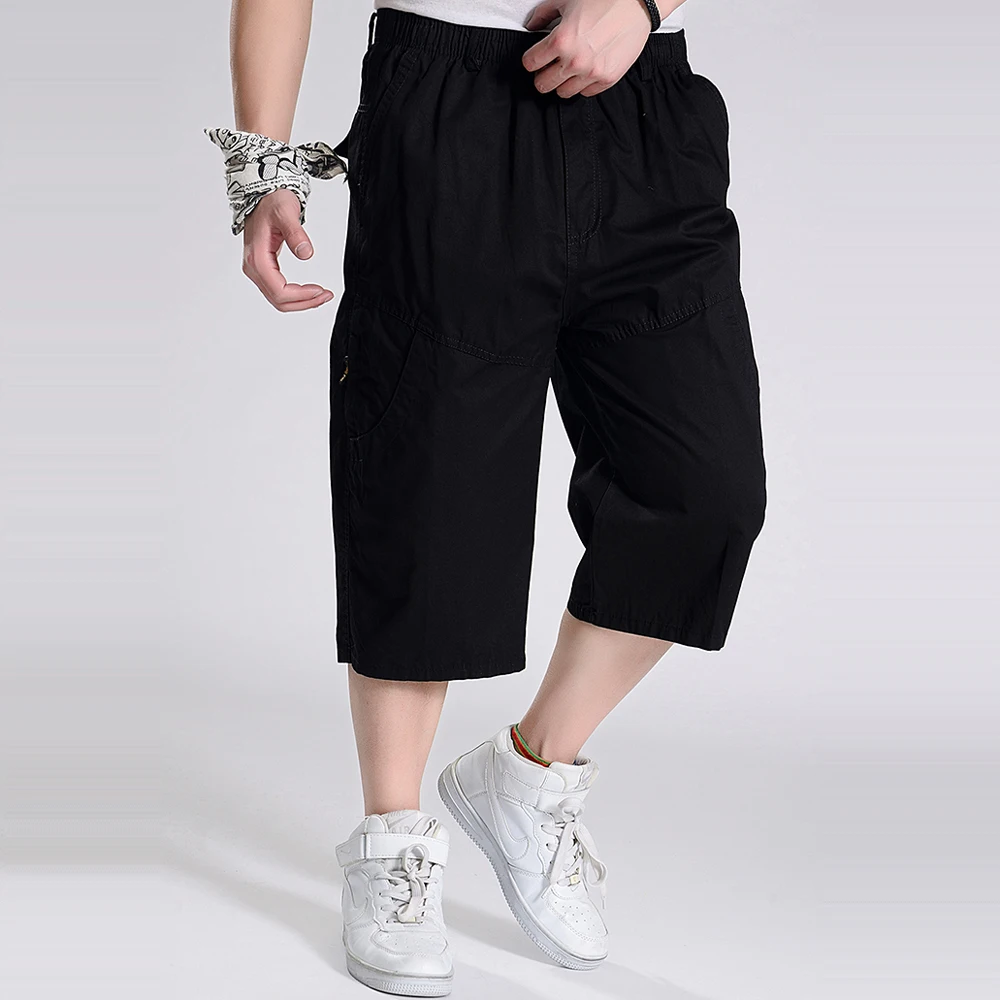 

Hip Hop men male Brand Joggers Clothing Exercise Men Shorts Solid Summer Baggy Loose Calf Trousers Plus Size XXXL 5XL 6XL 662