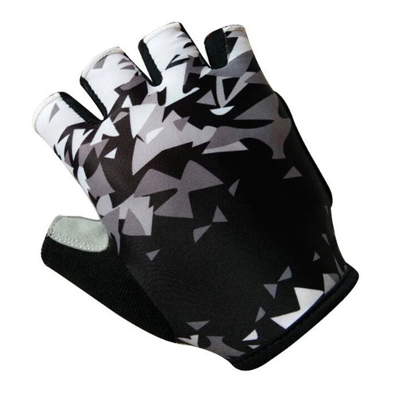 Горячие перчатки для бега силиконовый гель унисекс половина пальца уплотненный коврик ударопрочный дышащая одежда MTB для велосипедистов короткие рукавицы велосипеда - Цвет: Черный