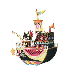 Robotime Новое поступление DIY 3D рыболовная Китти деревянная игра головоломка сборка подвижная Музыкальная Коробка игрушка подарок для детей дети взрослые AMD42