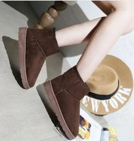 

2018New winter snow boots women's flat short boots thickened plus velvet warm cotton boots V12