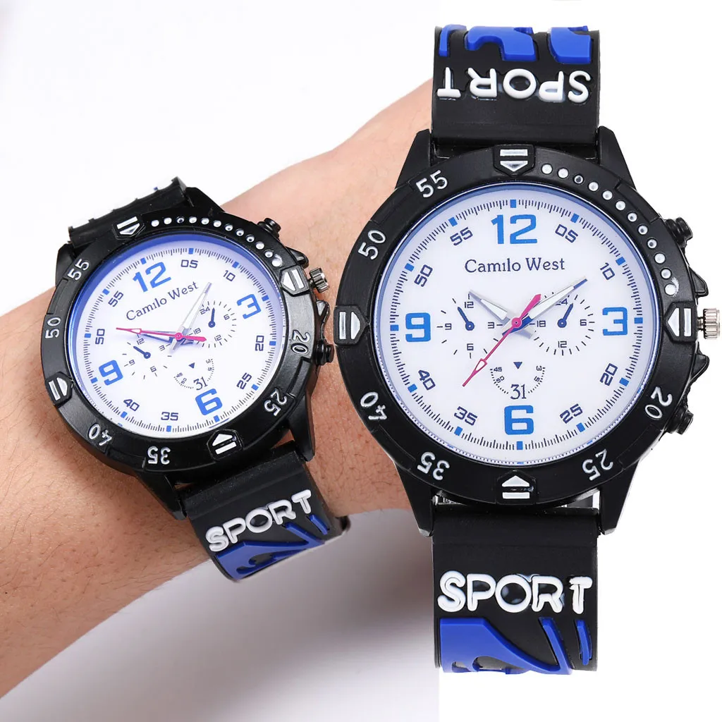

reloj hombre Fashion relogio masculino Trend Outdoor Sports Watch Silicone Strap Blue Glass Dial Men's Watch